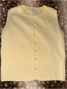 Song of Style Pale Yellow Ribbed Knit Vest
